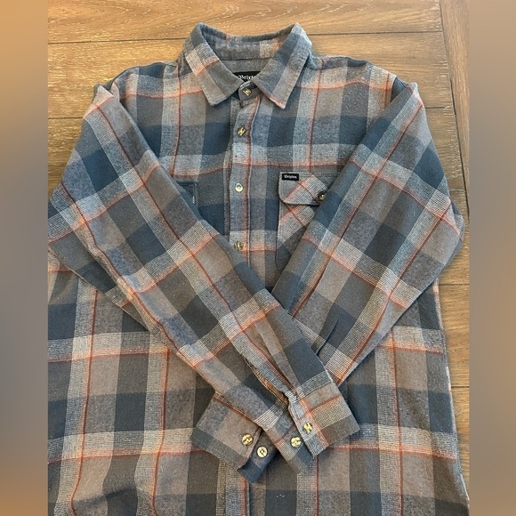 Brixton Long Sleeve Flannel Shirt Size M Great Condition - Picture 2 of 5